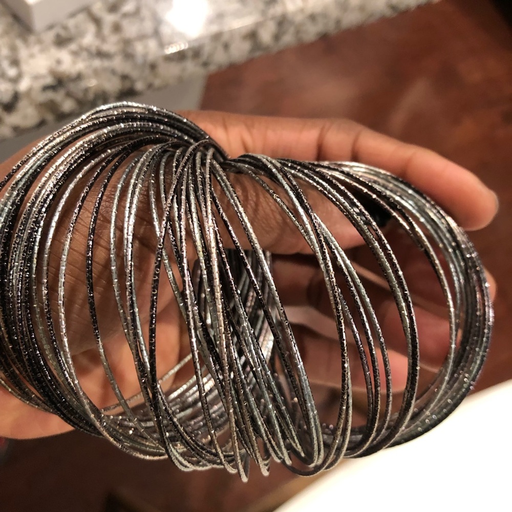 Interlocked Multi Colored Multi Slim Bangles - image 3